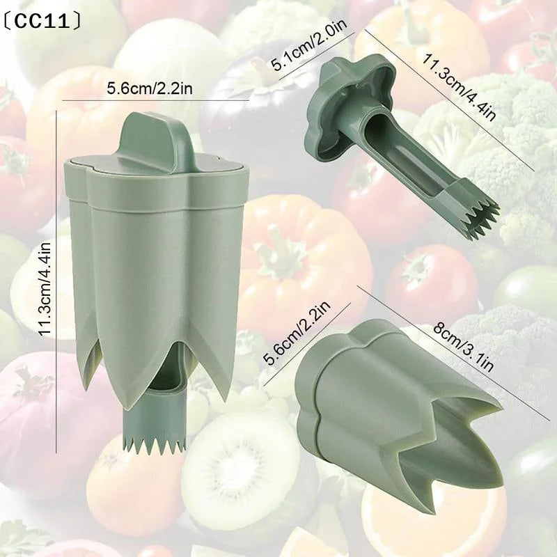 2-in-1 Fruit Pepper Corer Seed Removing Tool Portable Kitchen Utensil Qme
