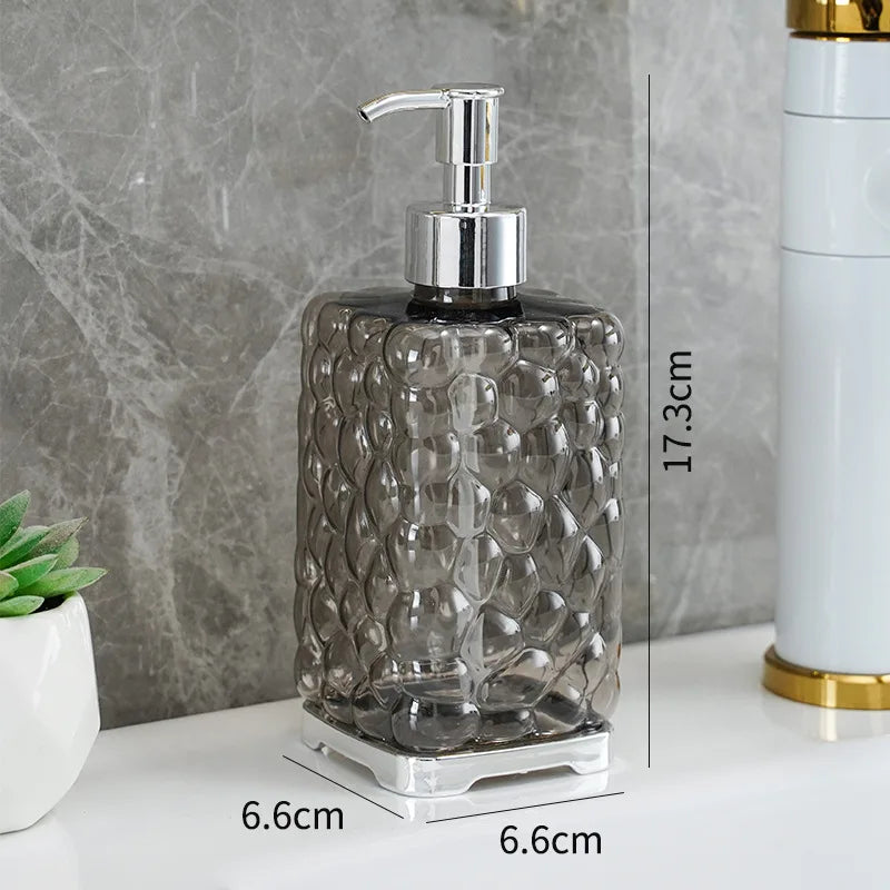 2-Piece Press-type Travel Dispenser Bottle,Foaming Bottle for Bathroom Shampoo Shower Gel Hand Soap,Toiletries Storage Container Qme TGreyCrocodileSquare 2PCS