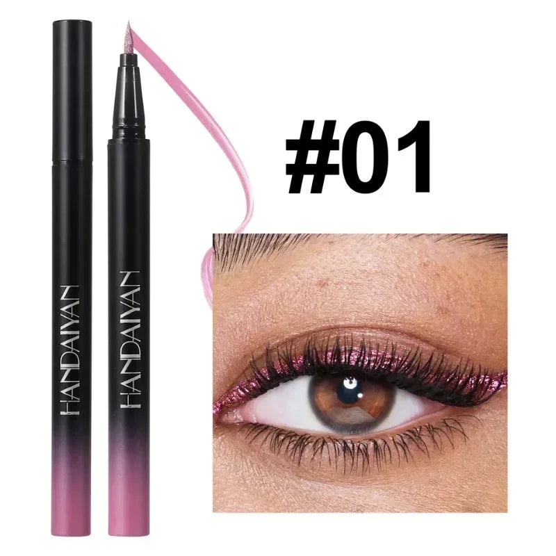 Pearlescent Eyeliner Stick Pen Glitter Eyes Shadow Waterproof Shimmer Eye Liner Pen Shiny High-gloss Cosmetics Beauty Make Up Qme 01