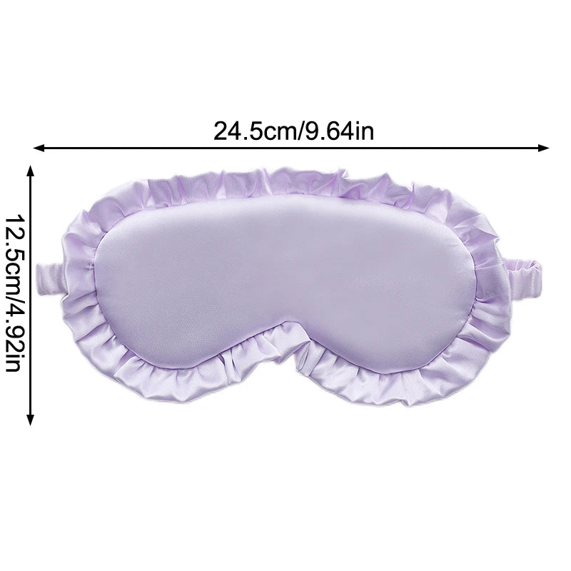 Silk Ruffle Sleep Eye Mask Protection Travel Soft Sleeping Shading Qme
