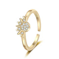 Fashion Star Moon Sun Ring Women Romantic Wedding Engagement Elegant Ladies Temperament Jewelry Accessories Anniversary Gift Qme Sun resizable
