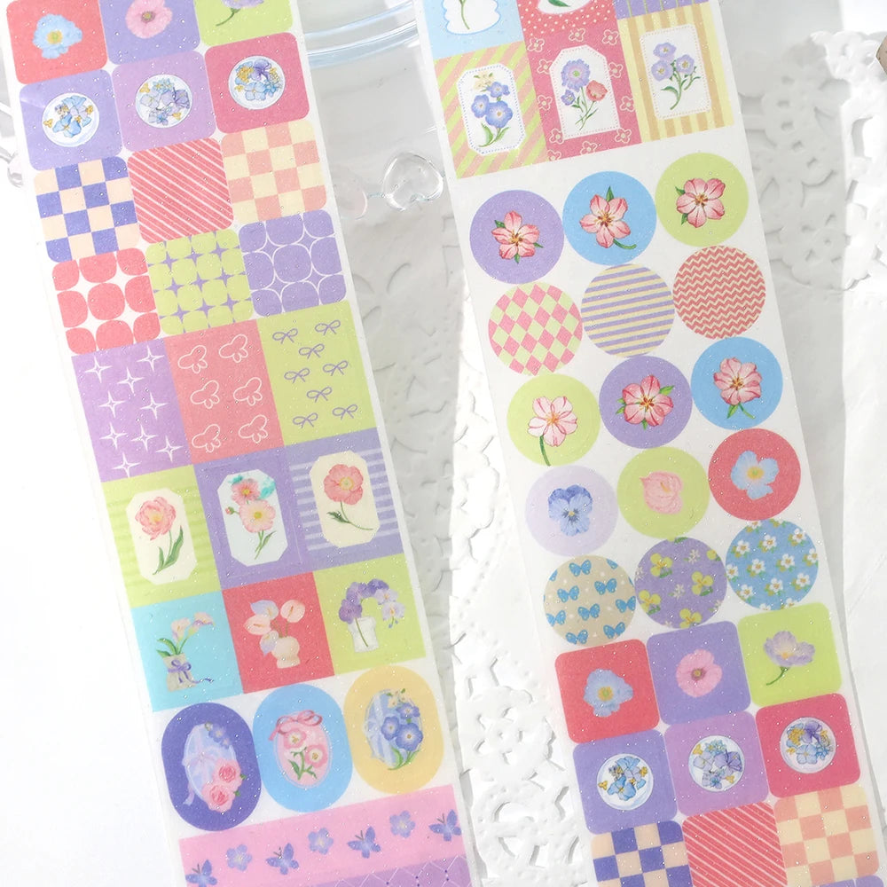 5x200cm Art Manual Account Masking Tape DIY Scrapbooking Label Material Collage PET Tapes Creative DIY Journal Stationery Qme