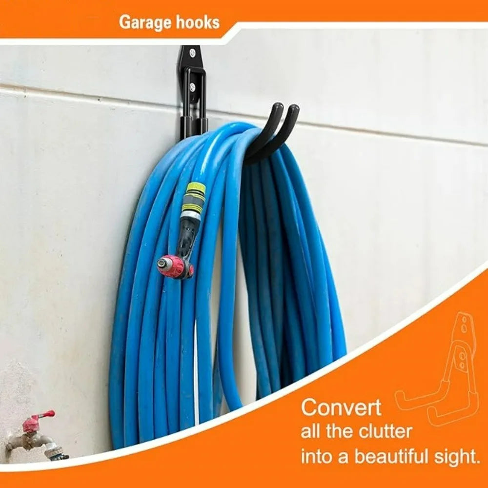 Cable Metal Hook Bracket Garage Garden Tool Organizer Anti-slip Load-bearing Groove Plate Wall Hooks Gardening Tool Accessories Qme