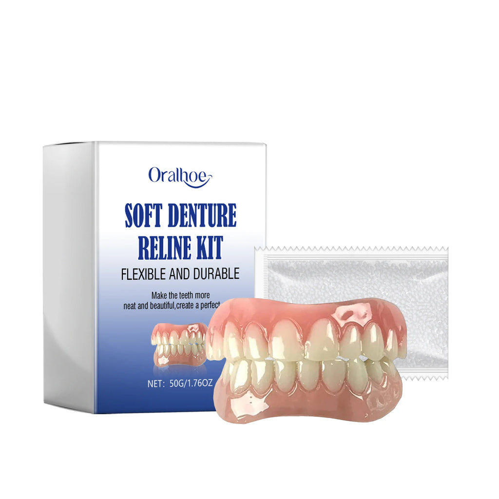 Denture Silicone Temporary Tooth Repair Missing Reduce Dental Space Qme 1Set Boxed