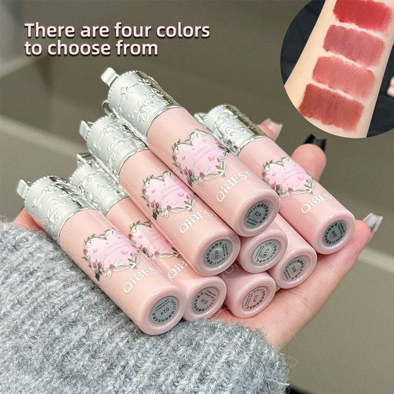 Qibest Light Nude Mist Velvet Matte Lip Mud Makeup Affordable Student Liquid Lipstick Long Lasting Lipgloss Tint Korean Cosmetic Qme