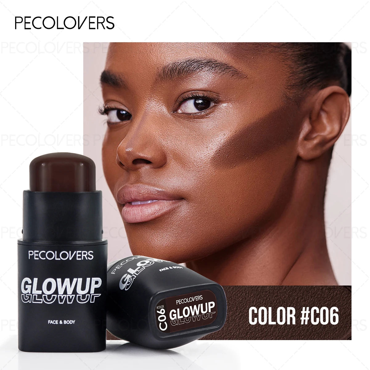 Face Contour Stick 3D Natural Shadow Look All Skins Highlight Qme C06