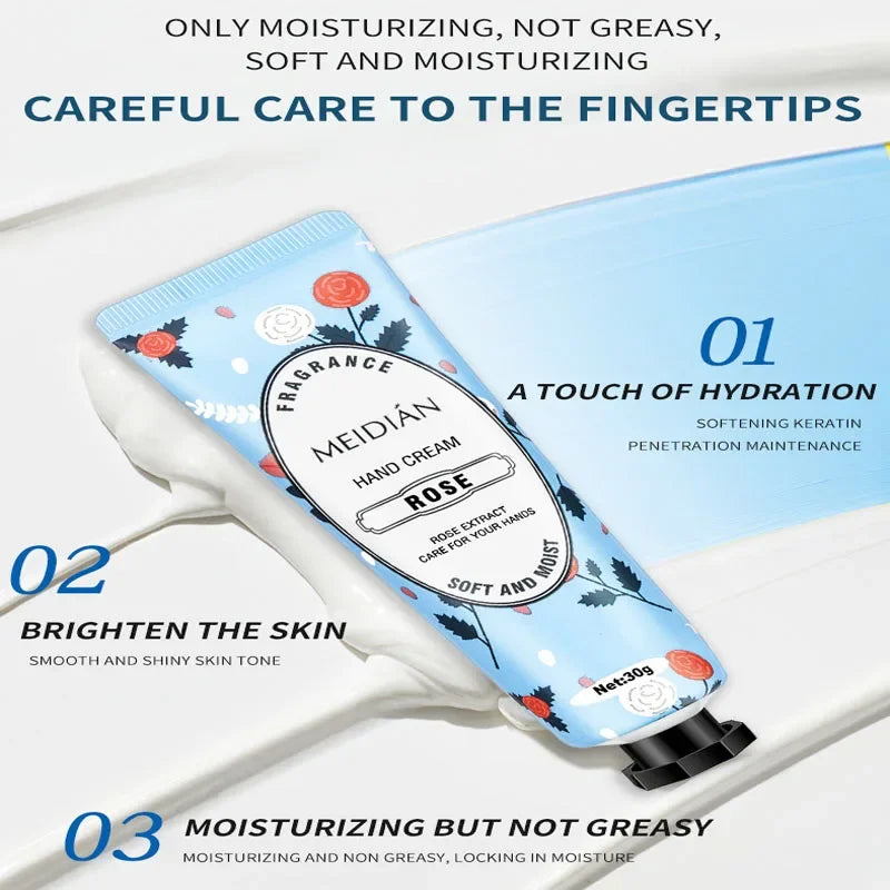Flower Fragrance Hand Cream Moisturizing Nourish Lotion Anti-aging Qme