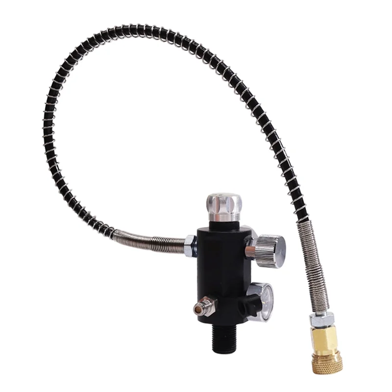 A02F-Valve Scuba Adapter With Gauge Tank Filling Station Refill For Air Tank Bottle Cylinder Diving Kit Qme