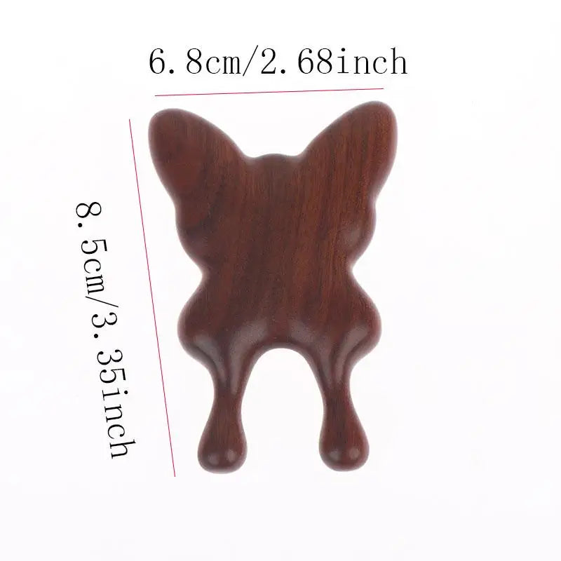 Eyes Facial Wood Gua Sha Tool Natural Sandalwood Butterfly Shape Nose Qme
