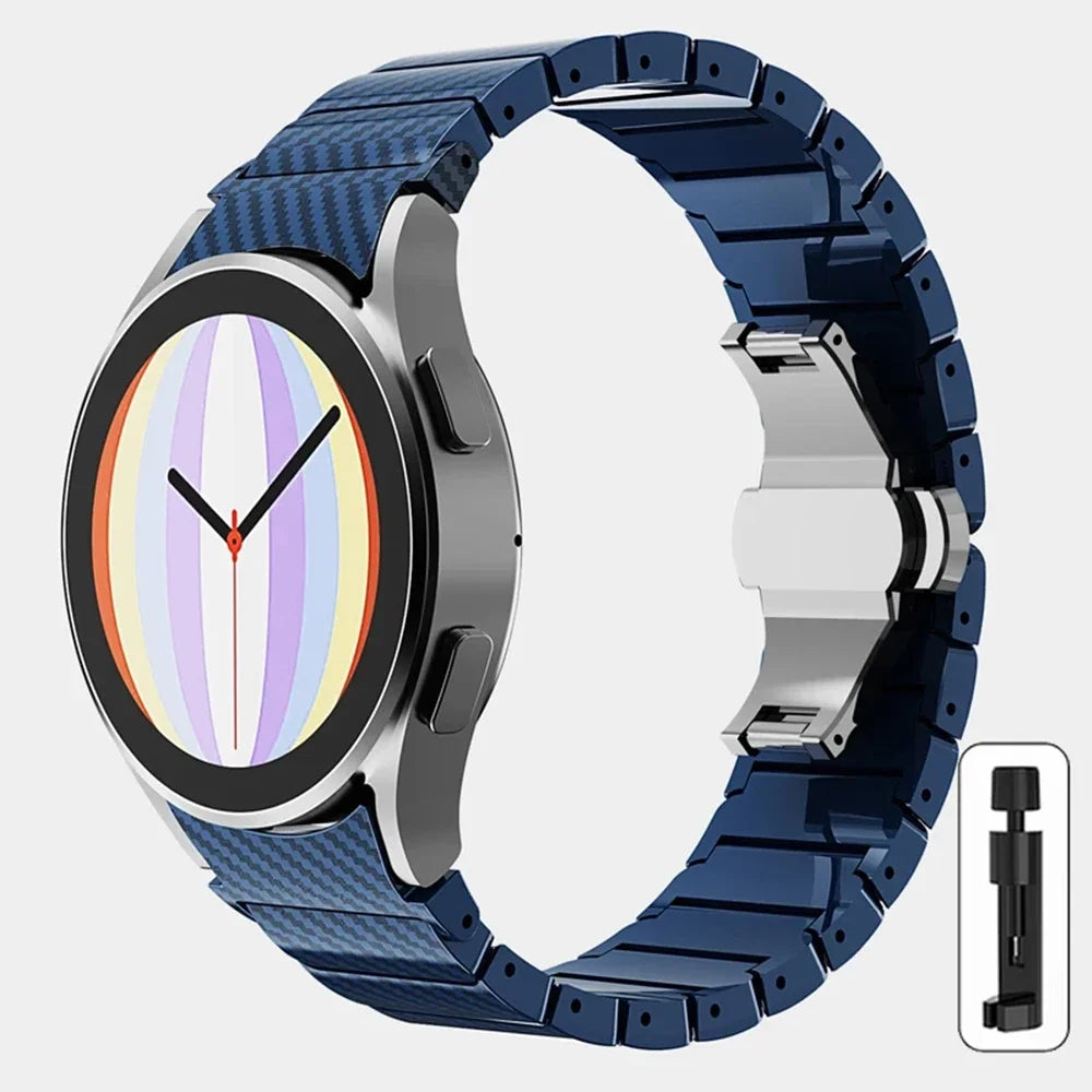No Gaps Carbon Fiber Strap For Samsung Galaxy Watch 6 Classic 43 47mm 6/5 40 44mm 42 46mm Bracelet For Watch 5Pro Quick Fit Band Qme