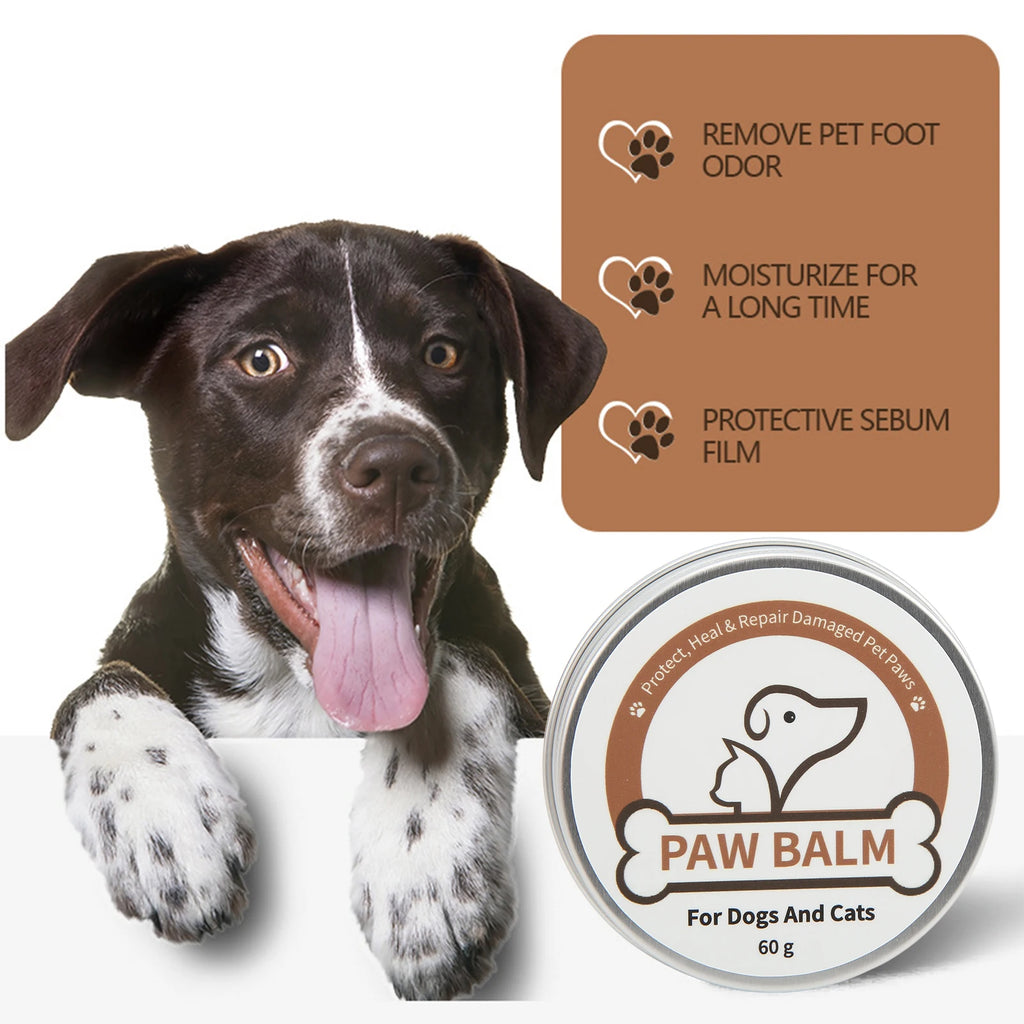 60g Pet Paw Balm for Dogs Cats Moisturizing Cracked Paw Nose Cream Healing Lotion Pet Foot Care Protective Moisturizer Qme
