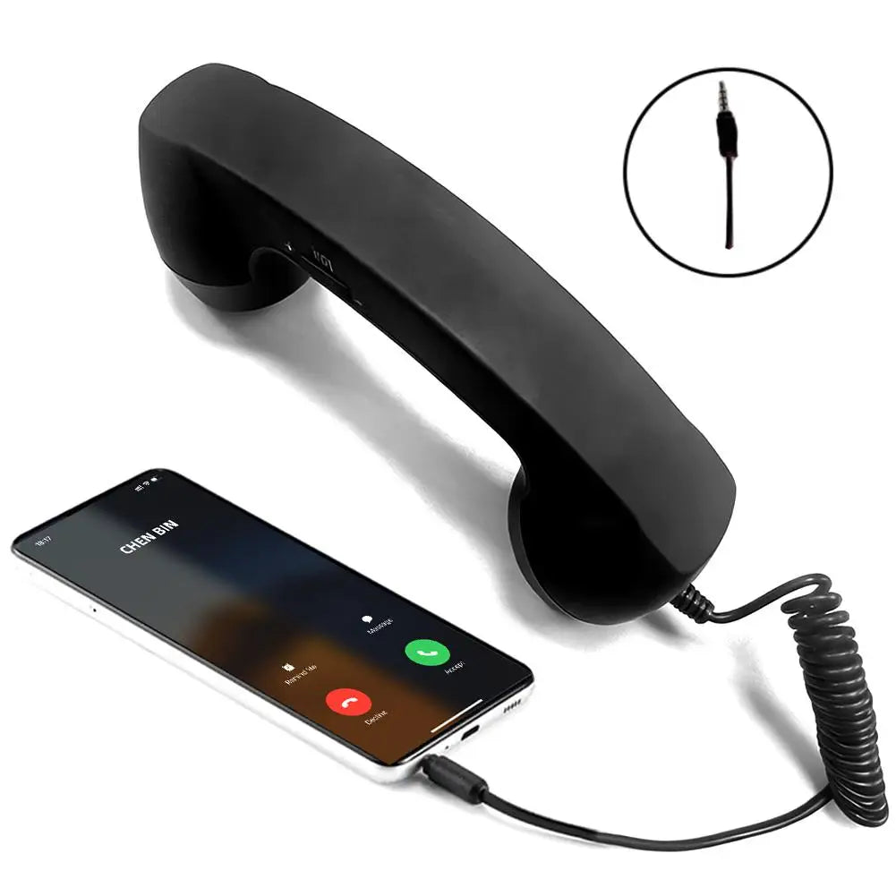 Retro Telephone Receiver Type-C 3.5mm Microphone Handset Directly Plug Into Mobile Phone Handset For Mobile Phones Qme B