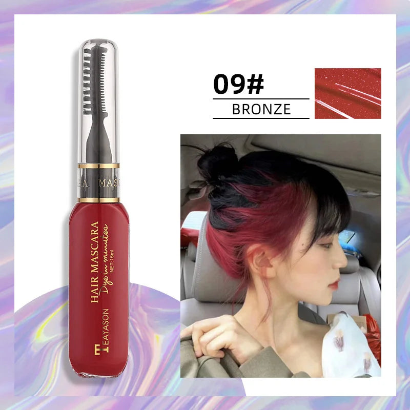 13 Colors One-off Hairs Color Disposable Hair Coloured Mascara Beauty Tool Washable Non-toxic DIY Hair Wax Blue Grey Purple Qme 09