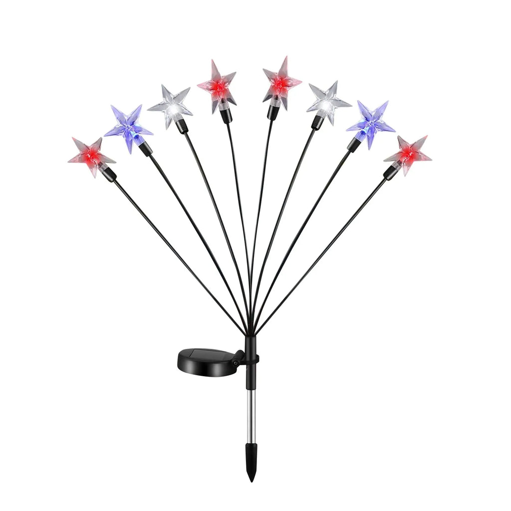 Solar-powered Independence Day String Lights Home Patio Garden Lawn Decorative Lights Holiday Party DIY Decor Props Qme B