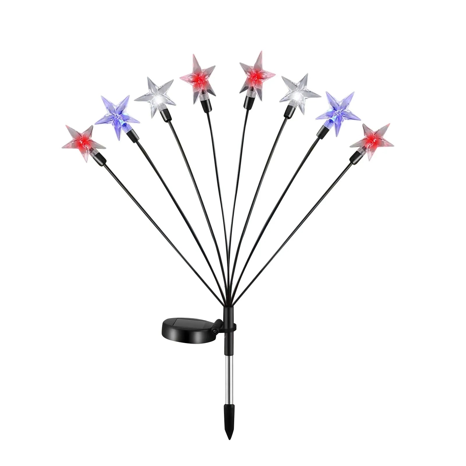 Solar-powered Independence Day String Lights Home Patio Garden Lawn Decorative Lights Holiday Party DIY Decor Props Qme B