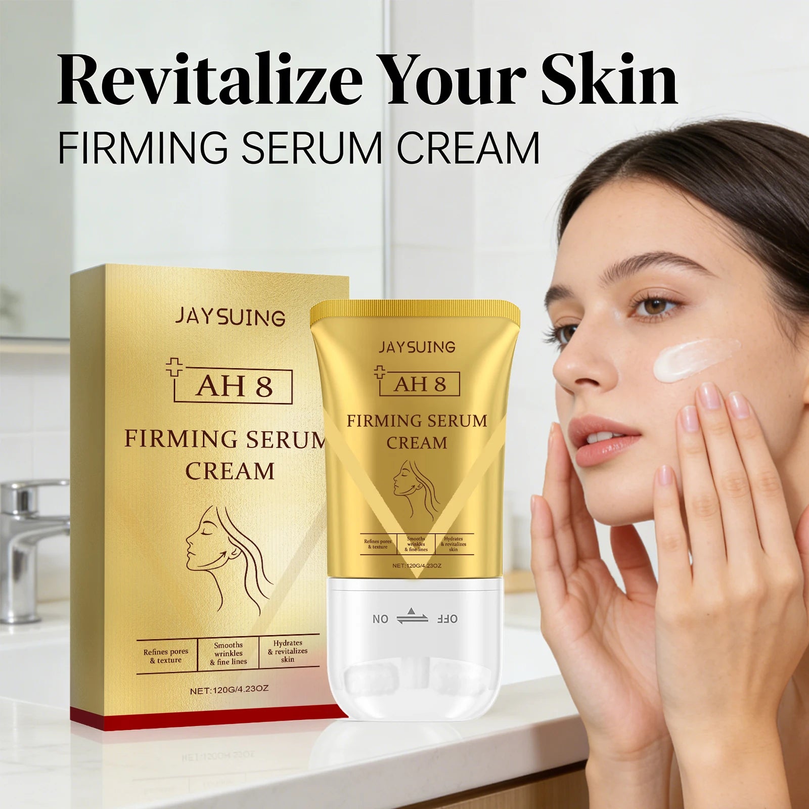 Neck Firming Roller Cream Fades Fine Lines Lift Remove Face Puffiness Qme