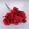 1 Pc Artificial Pansy Flowers Fake Flower For Wedding Party Home Plant Bunch Balcony Decoration Artificial Flowers Qme Red