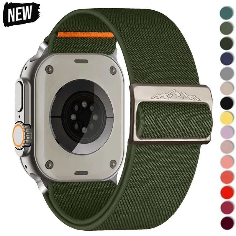 Nylon Strap for Apple Watch Band IWatch Series 9 8 7 SE Ultra 2 Bracelet 44mm 45mm 49mm 40mm 41mm Correa Watchband Accessories Qme