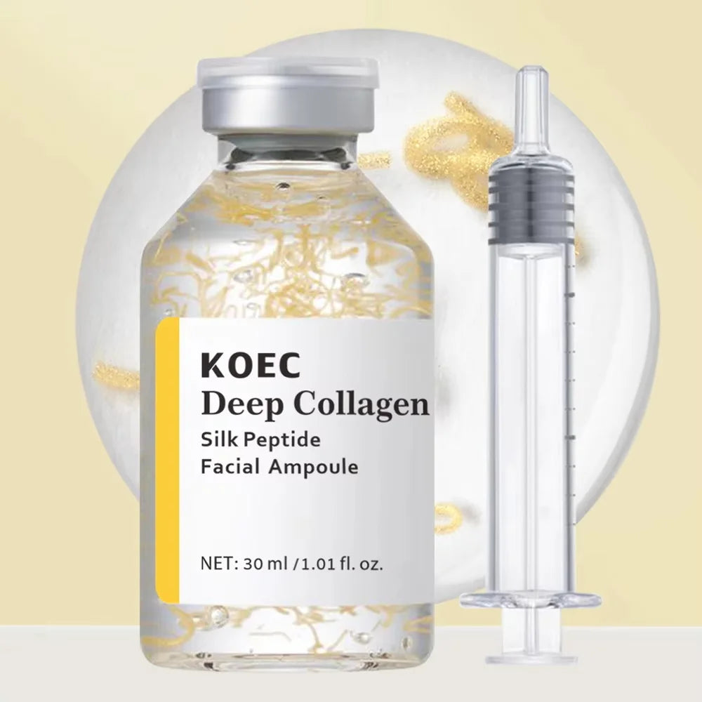 Korean Silk Collagen Essence Serum Deep Peptide Intensive Revitalizing Face Cream Anti-Wrinkle Firming Lifting Skin Care 40ml Qme
