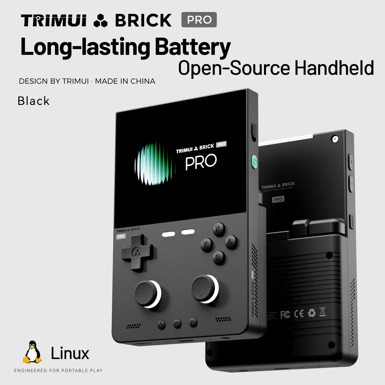 For TRIMUI Brick Pro Open-Source Handheld Console Ambient Lighting Retro Handheld Game Console for Outdoor Travel Daily Commute Qme