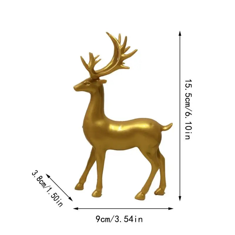 Rustic Table Ornaments Christmas Reindeer Decor For Home Indoor Xmas Holiday Small Statue Reindeer Christmas Decoration Qme A1
