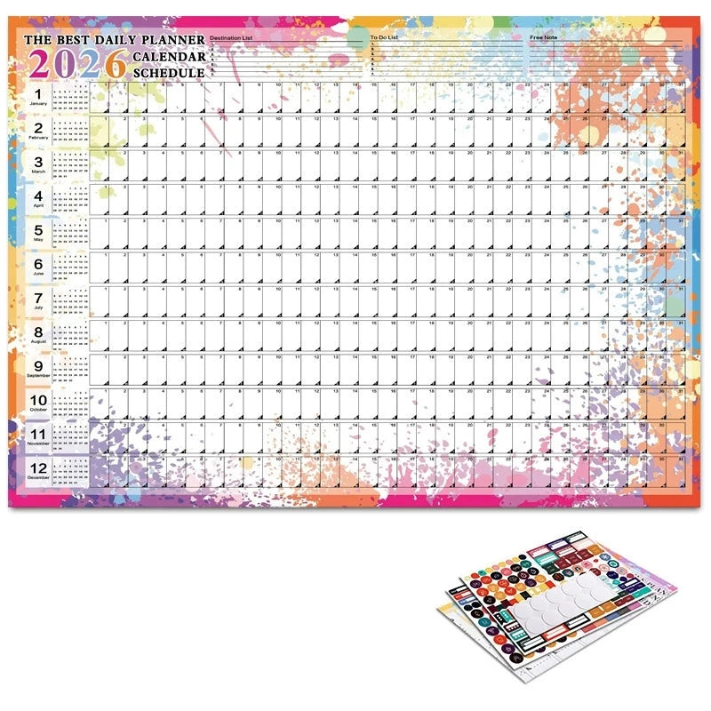 2026 Calendar, Large Calendar Kawaii To Do List Planner Target , Schedule Planner, Large Multi Month Reusable Poster Qme Retro