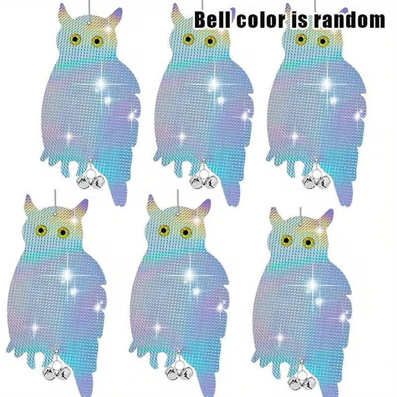 1 2 4 Outdoor Garden Decorative Wind Chime Reflective Owl Fake Hawk Qme D