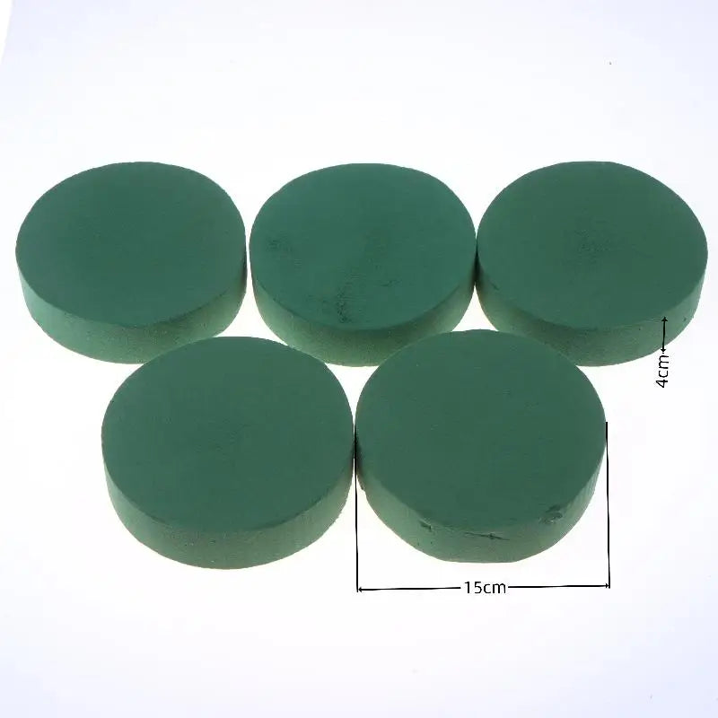 5/10Pcs DIY Fresh Artificial Flowers Wet Dry Florist Foam Bricks Green Round Floral Foam Blocks Wedding Praty Flower Decor Qme 15x15x4cm 5pcs