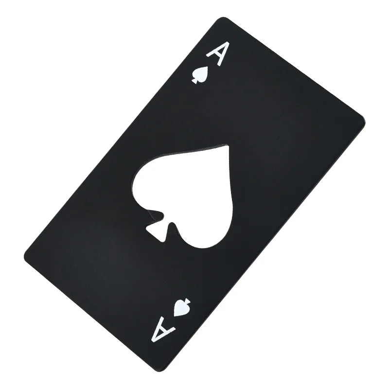 Personalized Credit Card Bottle Opener, Creative Poker Stainless Steel Beer Bottle Opener, Kitchen Bar Tools Qme black