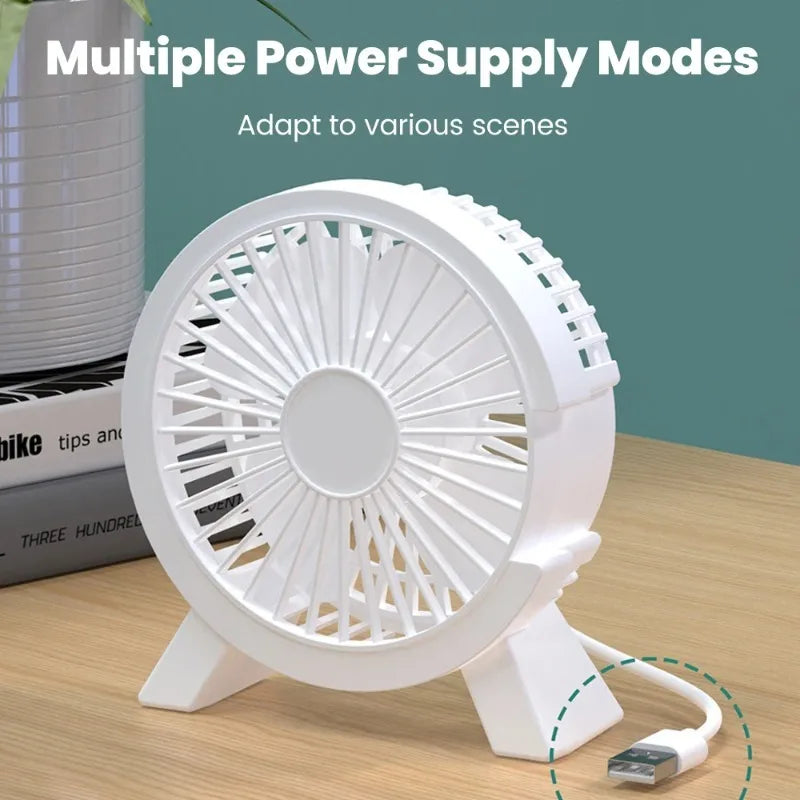 Mini USB Charging Fan Small Fan on The Desk Energy-saving Silent Desktop Personal Fan Portable Fan Household Qme