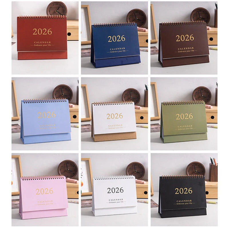 2026 Mini Desk Calendar Simple Creative Desktop Ornaments Calendar Plan Punch Card Calendar Notepad Calendar Anniversary Gift Qme