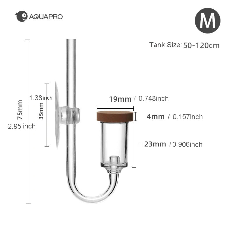 Aquarium CO2 Diffuser Fish Tank Bubble Mini Counter Accessories Sprayer Equipment Akvarium Filter Terrarium Marine Goods Tools Qme Short M