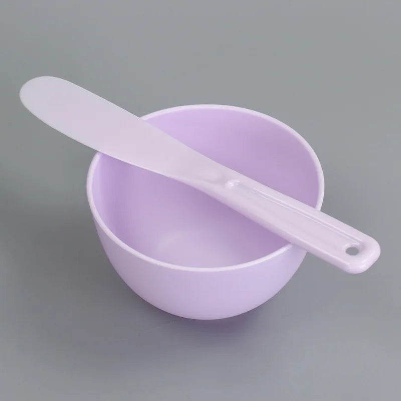 Face Mask Mixing Bowl Set Facial Skin Care Tools Kit Silicone Mask Brush Facial Applicator Spatula Measure Spoon Beauty Supplies Qme Light Purple Set