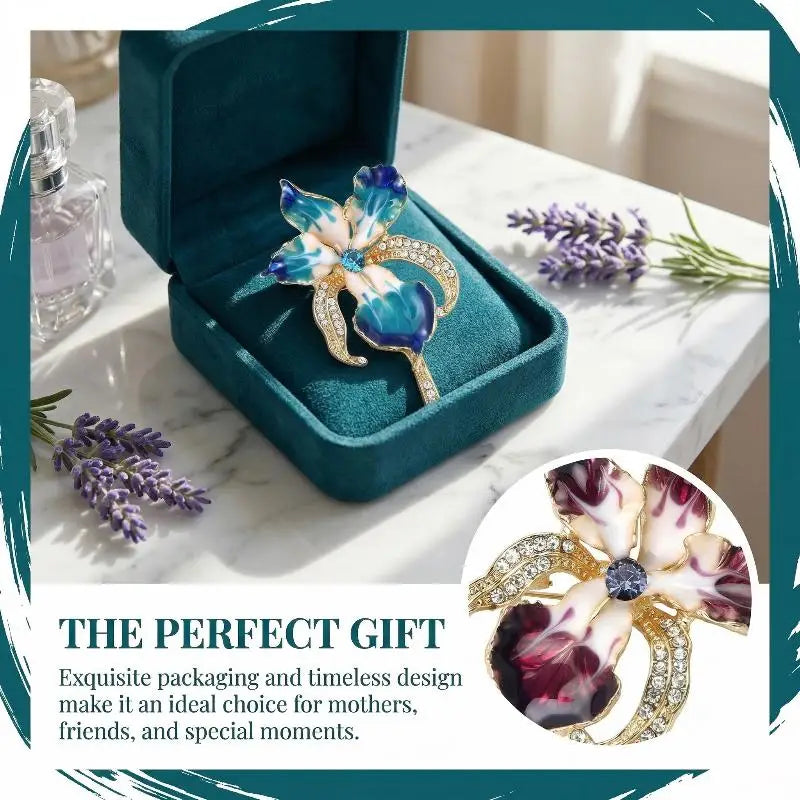 1Pcs Beautiful Women's Clothes Bag's Plants Brooch Pins Elegant Enamel Orchid Flower Brooches Gifts DIY Accessories Qme