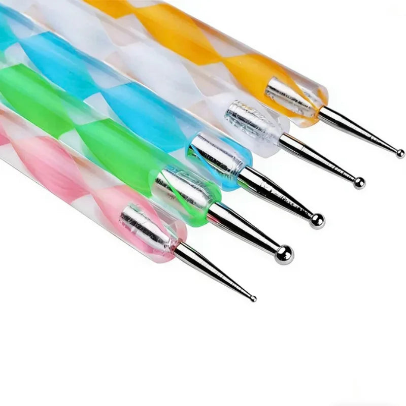 5/10/20pcs mix Nail Dotting Pen Creative DIY Nail Art Dotting Painting Tools Rotatable Ballpoint Dotting Nail Point Drill Pen Qme
