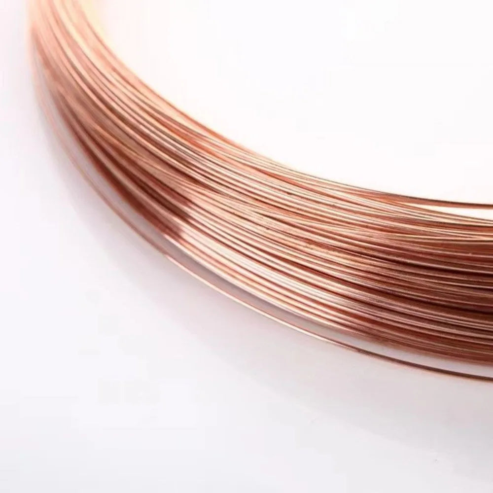 5M Copper Conductor Copper Wire Ultra-fine Soft Bare Copper Coil DIY Winding Craft Multipurpose Wire Cable Has Good Conductivity Qme