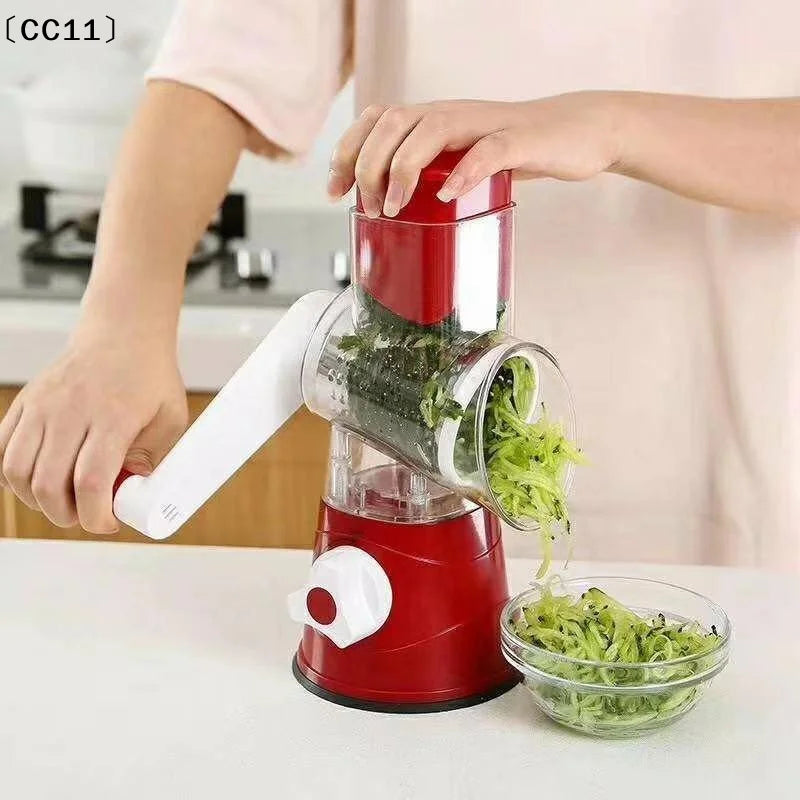 Manual Rotary Vegetable Slicer Grater Multiple Blades Easy Clean Home Qme