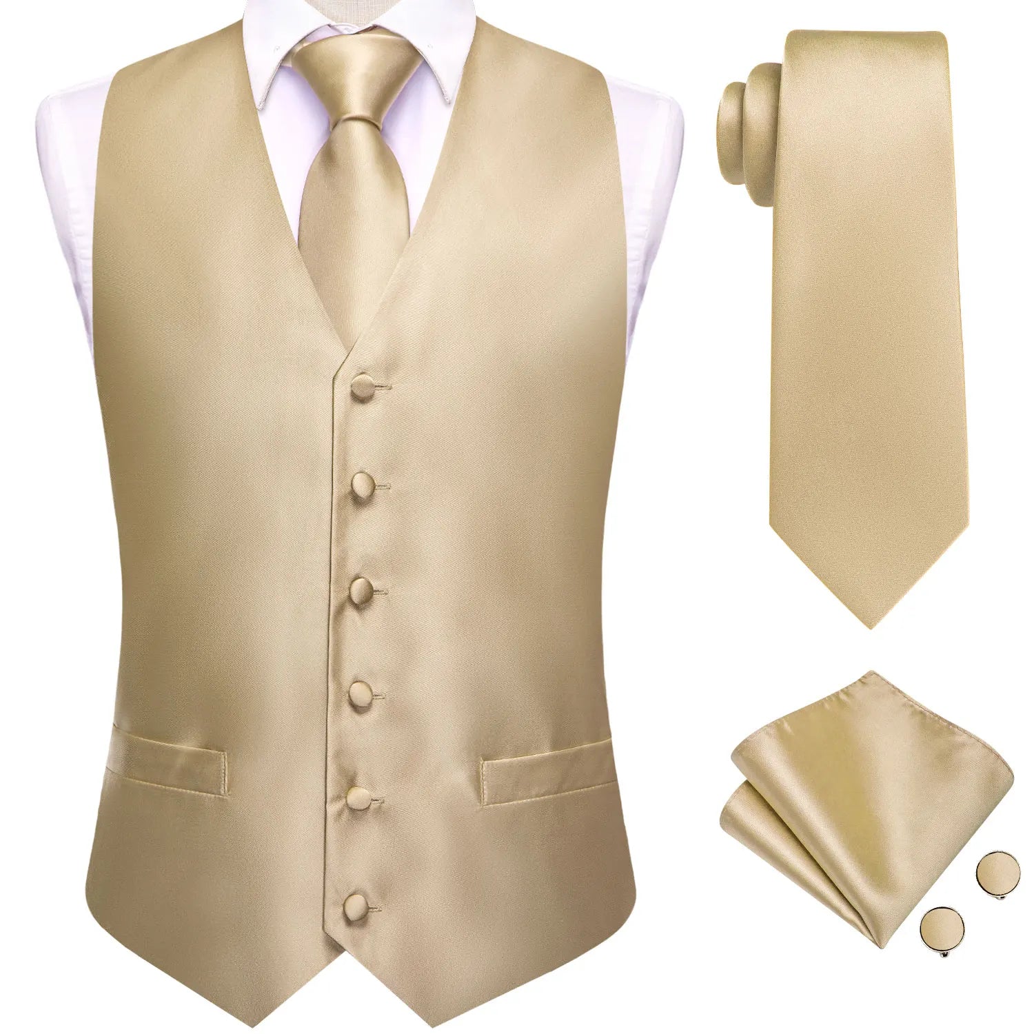 Sage Green Solid Floral Mens Suit Vests Woven Blue Waistcoat Tie