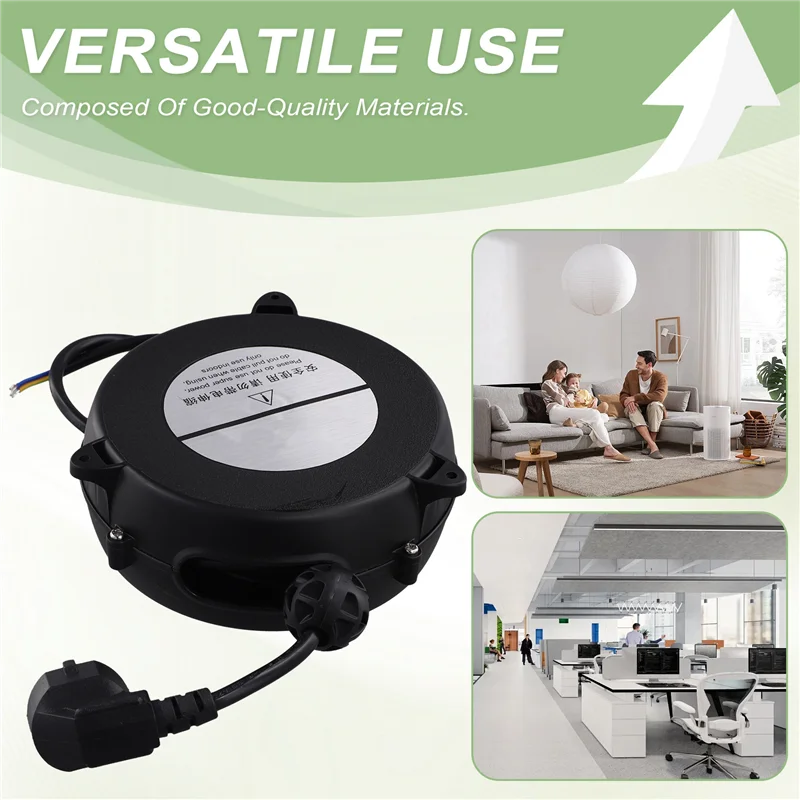 A02F-Small Automatic Retractable Wire Winding Device Retractable Storage Reel Automatic Winding Reel EU Plug Qme