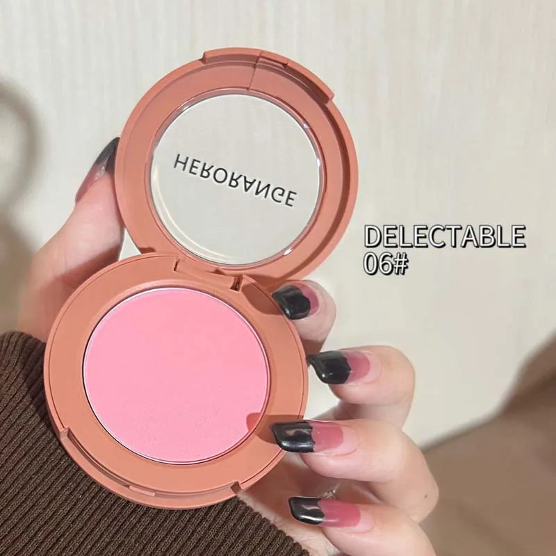 HERORANGE Monokrom Serbuk Blush Waterproof Long-lasting Peach-orange Qme HR402-06
