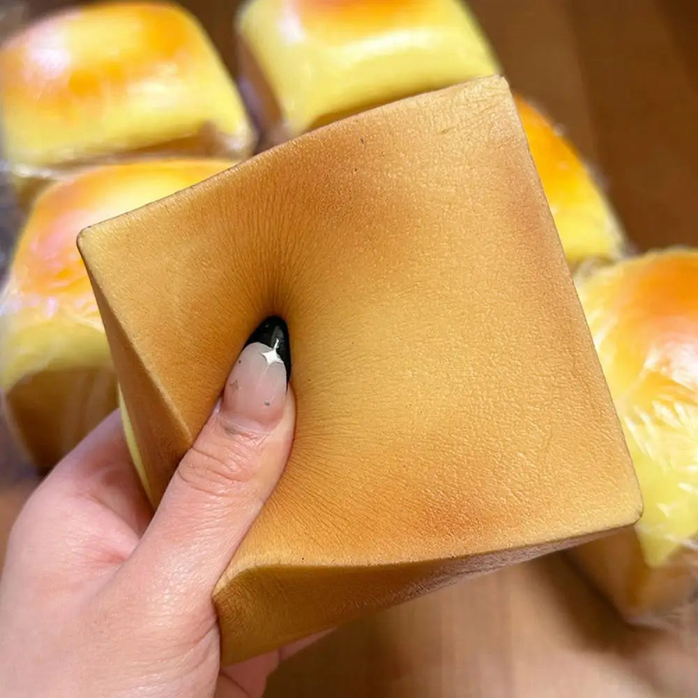 Thick Grilled Cheese Bread Squishy Buttery Slow Rise Toy Realistic Qme
