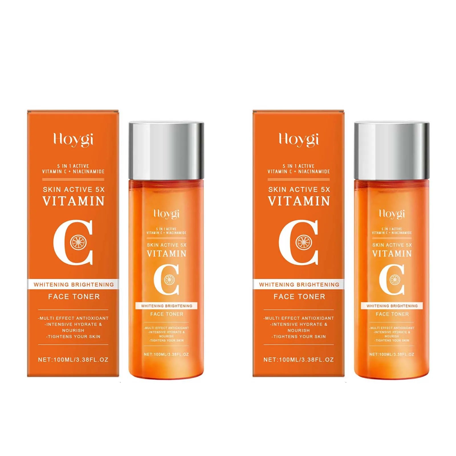 Vitamin C Hydrating Toner Moisturizing Brightening Refreshing Antioxidant Facial Essence Shrink Pores Smoothing Face Skin Care Qme 2 x 100ml Boxed