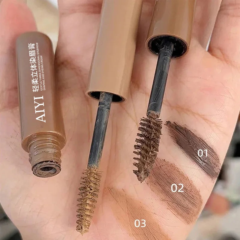 AIYI 3D Gentle Eyebrow Mascara 3 Shades Waterproof Long Lasting Brow Qme