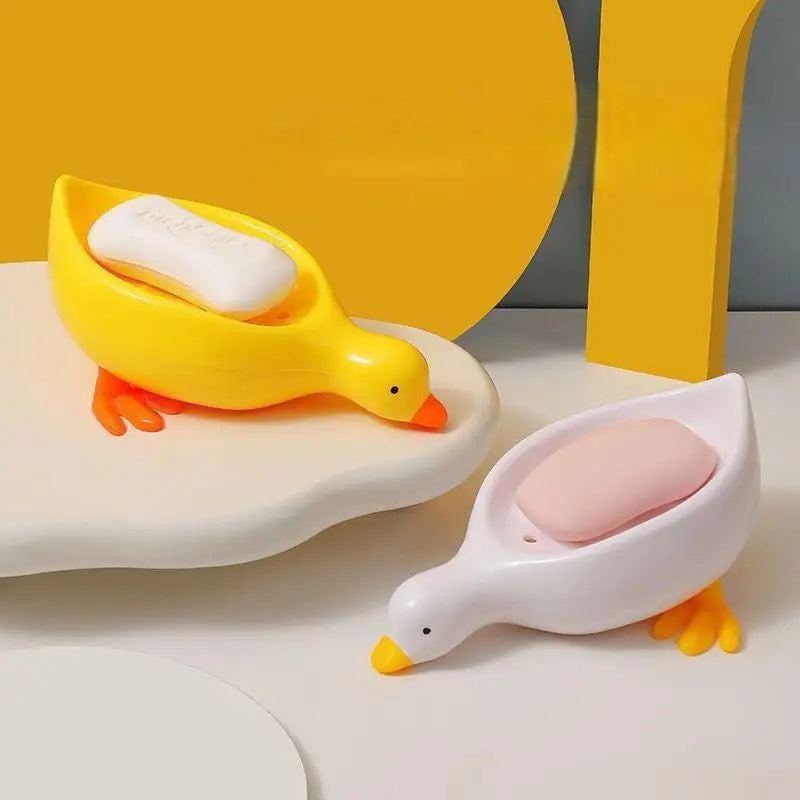 Random Soap Tray Self-draining Soap Rack Duck-shaped Creative Rack for Shower Bathroom Kitchen Tub Sink Tray Bracket Bathroom Qme
