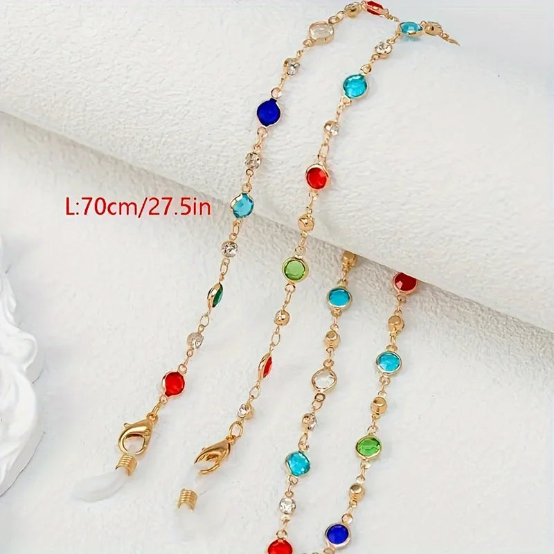 1/2pcs Ladies' Eyeglass Chain, Sunglasses Hanging Chain, Beaded Eyeglass Chain, Fashionable Eyeglass Chain Qme