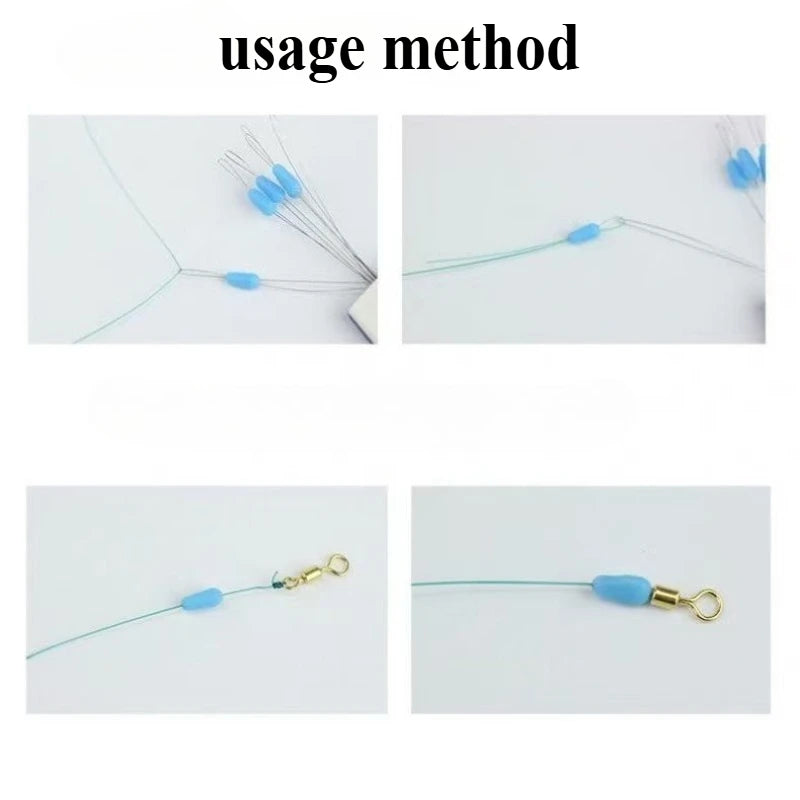 100pcs/lot Anti-tangling Rubber Fishing Float Blue Oval Stopper Fishing Float Space Beans SeaTool Fishing Bobber Accessories Qme