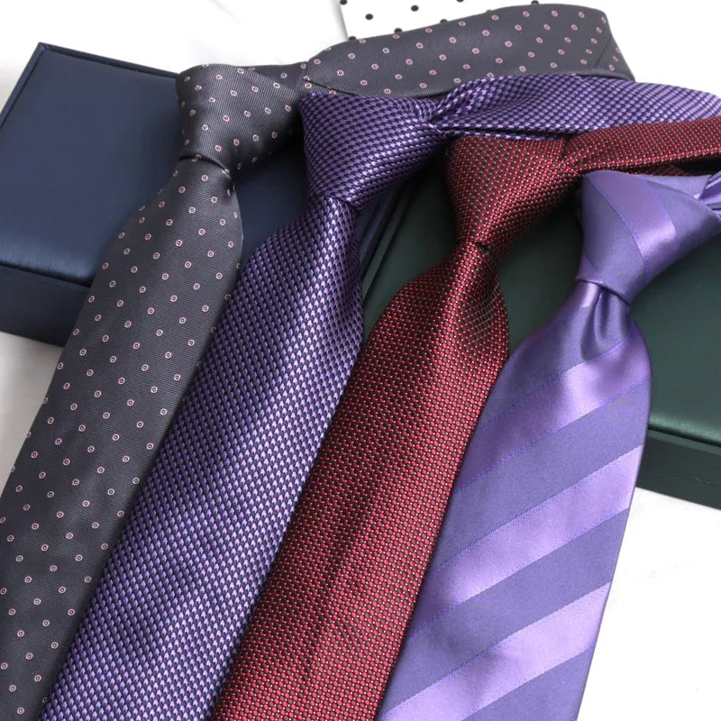 Design Wedding 8CM Men Tie Luxury Jacquard Striped Paisley Flower Neckties for Men Business Party Groom Collar Accessories Gift Qme