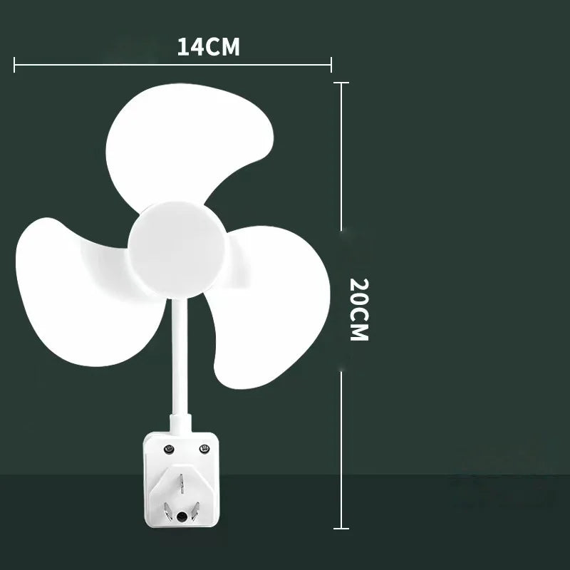 Indoor Ceiling Fan Household 5 Blade Socket Fan With Switch Strong Winds Mini Play Plug Fans Summer Qme