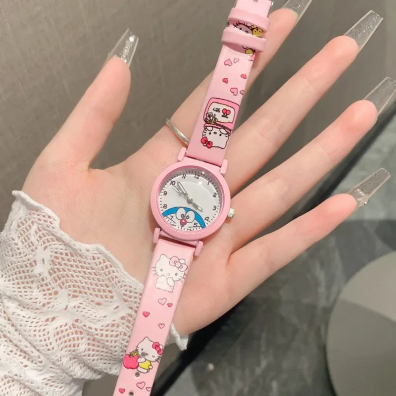 Mickey and Minnie Mouse Cartoon Watches Cute, Korean-Style, Kawaii Watches for Students to Learn Numbers and Tell Time Qme 1