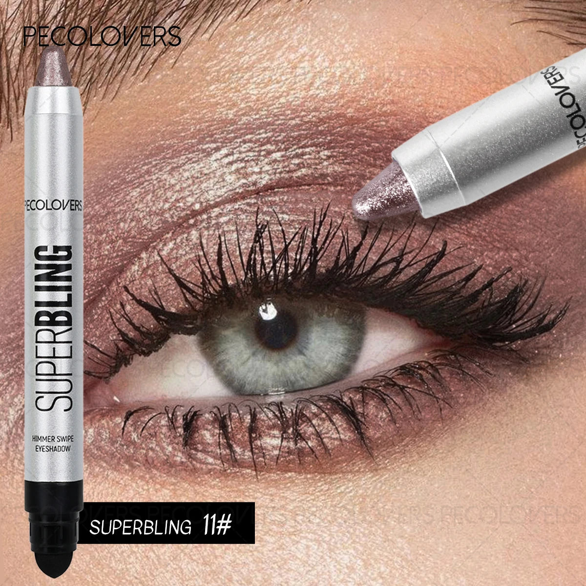 Shiny Eyeshadow Stick Cool Tone Matte Shimmer Combo Ash Brown Golden Qme 11